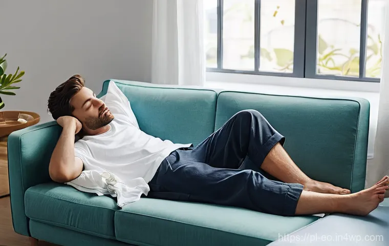 낮잠 후 집중력 향상 방법 - **Power Nap in a Bright, Refreshing Setting:**
A person, appearing to be in their late 20s to ea...