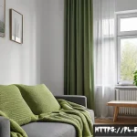 Home 21 낮잠을 자는 최적의 환경 만들기 - A cozy, softly lit modern living room in a Polish apartment during early afternoon, featuring a pers...