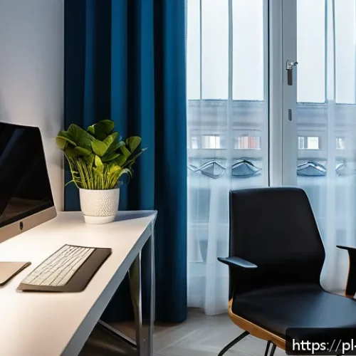 Home 30 낮잠 시간이 부족할 때 대처 방법 - A cozy indoor office corner in a modern Warsaw apartment, featuring a comfortable ergonomic chair wi...