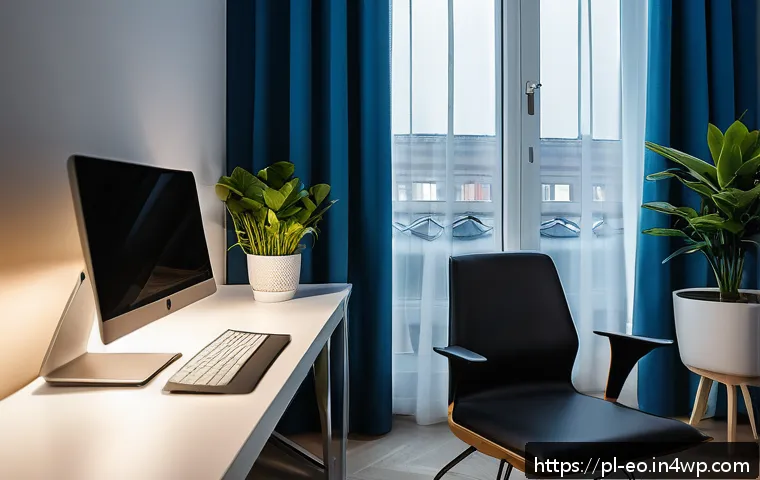 낮잠 시간이 부족할 때 대처 방법 - A cozy indoor office corner in a modern Warsaw apartment, featuring a comfortable ergonomic chair wi...