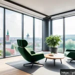 Home 23 낮잠을 자는 문화와 규범 - A modern Polish office relaxation zone designed for short naps during work breaks, featuring ergonom...