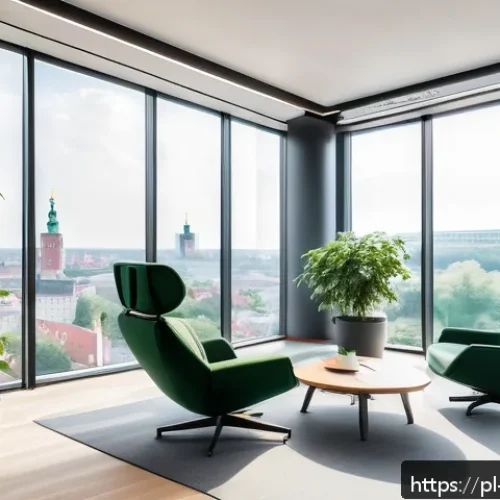 Home 17 낮잠을 자는 문화와 규범 - A modern Polish office relaxation zone designed for short naps during work breaks, featuring ergonom...